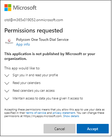 OTD Service Permission - Connect with Service Account